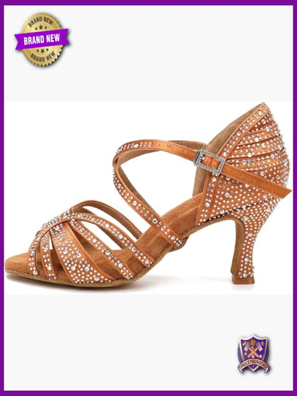 Rhinestone Latin Ballroom Dance Shoes Salsa Performance Heels